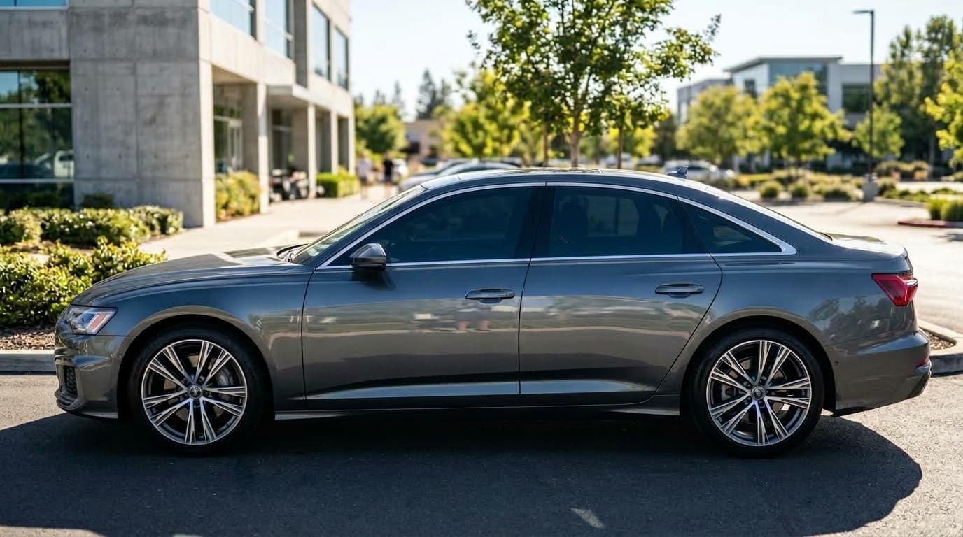 Vehicle with dark medical window tint compliant with state laws